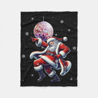 Disco Santa Christmas Nightclub Dancing Santa Clau Fleece Blanket