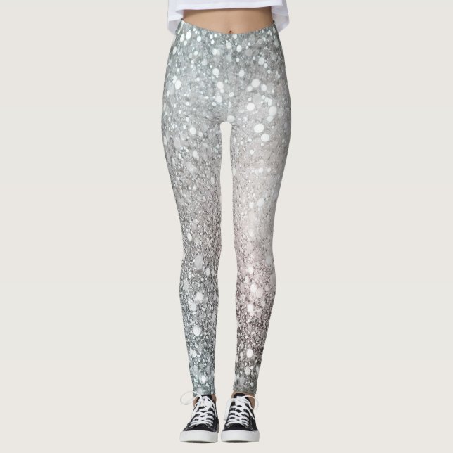 Disco Silver Glam  Leggings (Front)