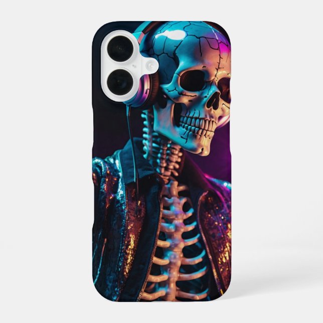 Disco Skeleton iPhone 16 Case (Back)