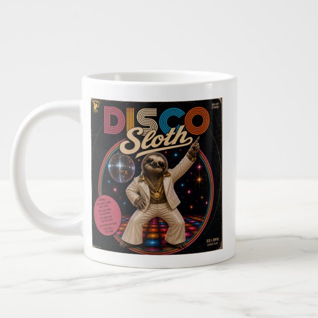 Disco Sloth Large Coffee Mug (Left)