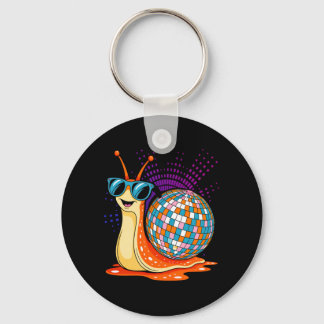 Disco Snail Funny Retro Cool Party Performance Key Ring