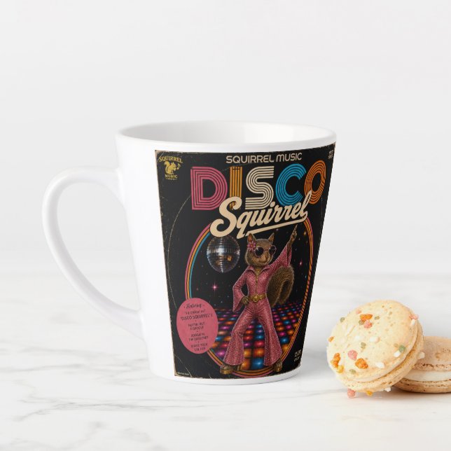 Disco Squirrel Queen Latte Mug (In Situ)