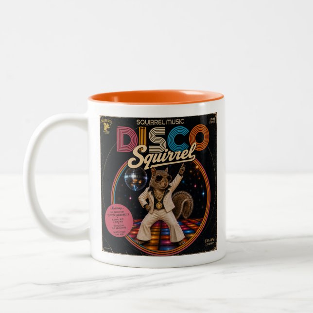 Disco Squirrel Two-Tone Coffee Mug (Left)