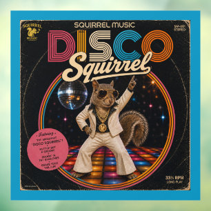 Disco Squirrel Window Cling