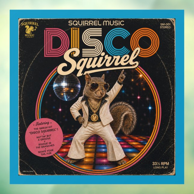 Disco Squirrel  Window Cling (Sheet 3)