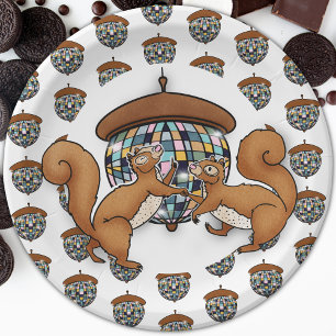 Disco Squirrels Paper Plate