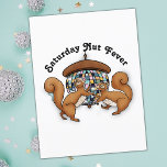 Disco Squirrels Postcard<br><div class="desc">Send someone a smile and a giggle with this funny Saturday Nut Fever postcard! Design features two squirrels dancing under an acorn shaped disco ball! A fun, festive, Fall card, perfect for friends who get your humour and like a great pun! Celebrate the best of the 70's disco era combined...</div>