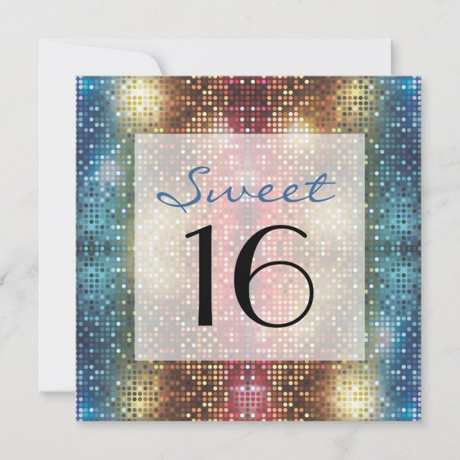 Disco Sweet 16 Birthday Party Custom Invite (Front)
