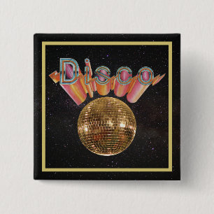 Disco the Night Away 15 Cm Square Badge