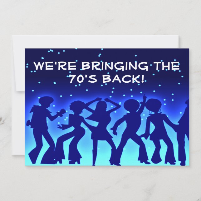 Disco Theme 70's Party Invitations (Front)