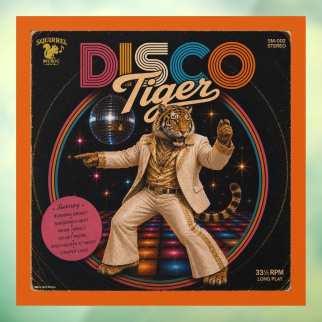Disco Tiger Album Window Cling (Sheet 3)