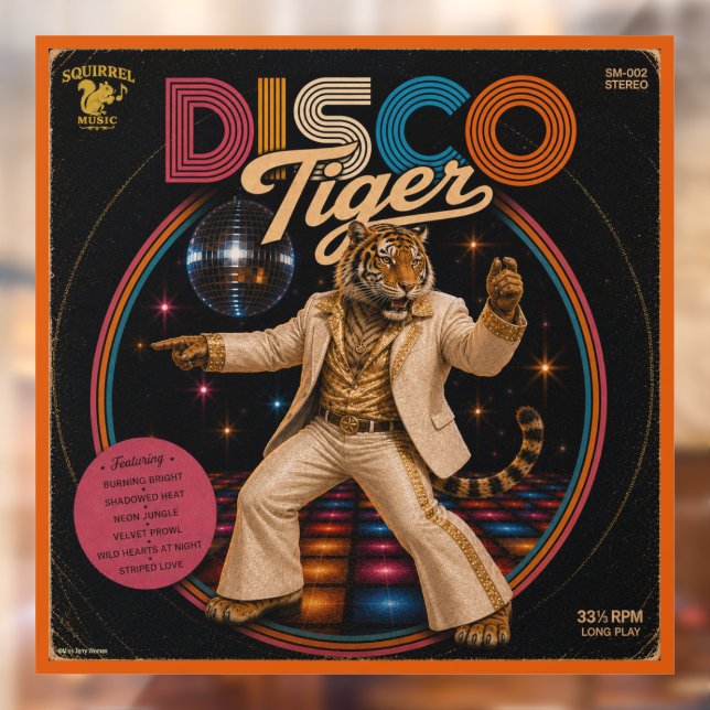 Disco Tiger Album Window Cling (Sheet 2)