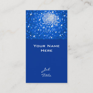 Disco Tiles Dark Blue business card top