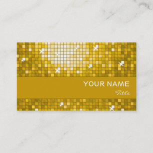 Disco Tiles "Gold" business card gold stripe