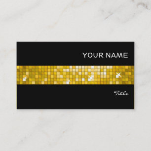 Disco Tiles "Gold" business card tile stripe black