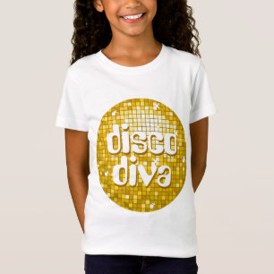 Disco Tiles "Gold" 'disco diva' girls fitted T-Shirt