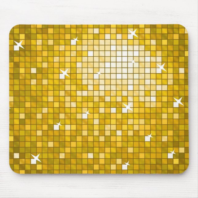 Disco Tiles "Gold" mousepad horizontal (Front)