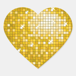Disco Tiles "Gold" sticker heart