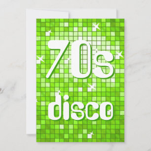 Disco Tiles Green 70s Disco invitation