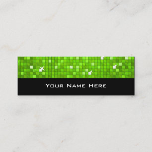 Disco Tiles Green business card skinny black