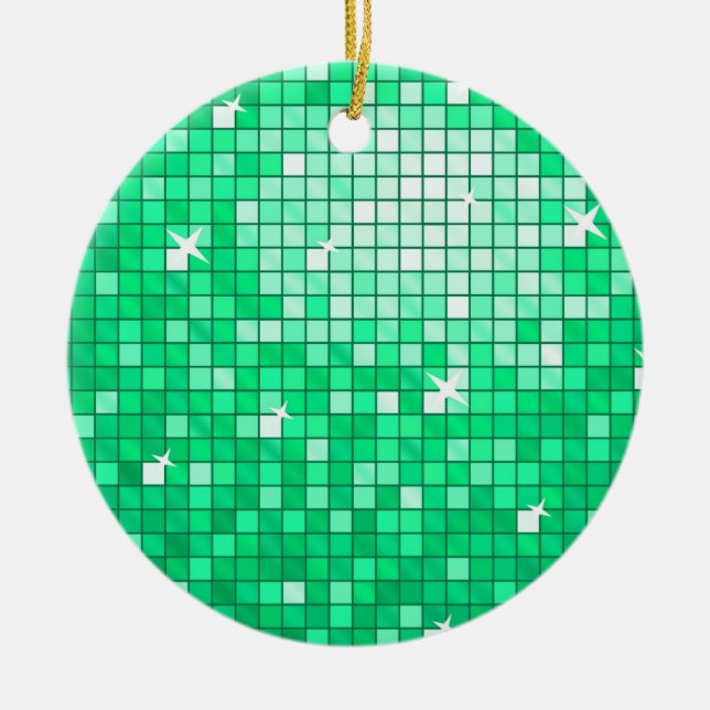 Disco Tiles "Jade" ornament round (Front)