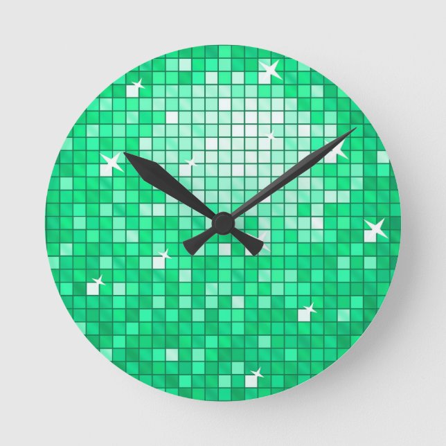 Disco Tiles Jade wall clock (Front)