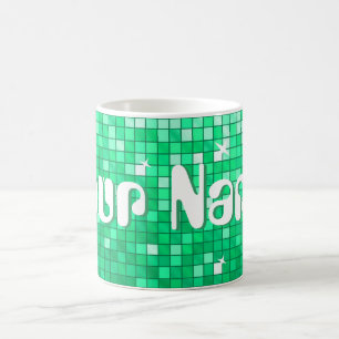 Disco Tiles Jade 'Your Name' mug