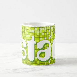 Disco Tiles Lime 'star' mug