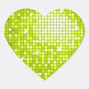 Disco Tiles Lime sticker heart