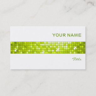 Disco Tiles Lime tile stripe white Business Card
