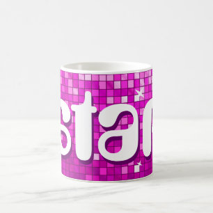 Disco Tiles Pink 'star' mug