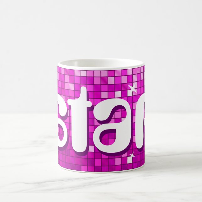 Disco Tiles Pink 'star' mug (Center)
