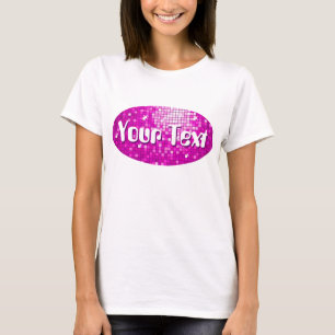 Disco Tiles Pink 'Your Text' spaghetti top white