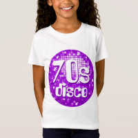 Disco Tiles Purple '70s Disco' girls fitted white