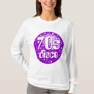 Disco Tiles Purple '70s Disco' ladies long sleeve T-Shirt