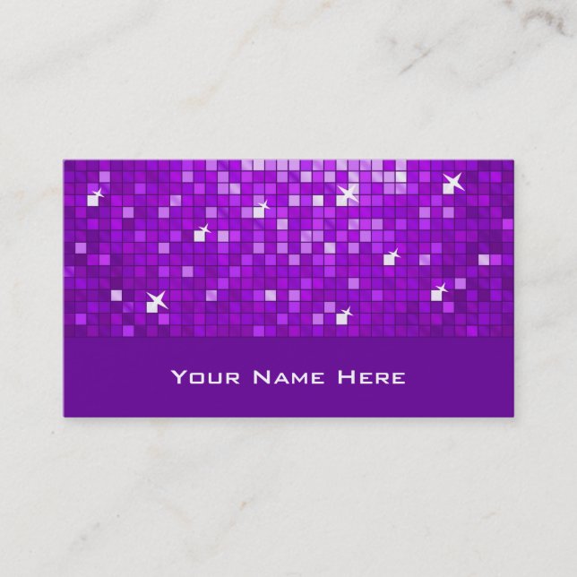 Disco Tiles Purple business card (Front)