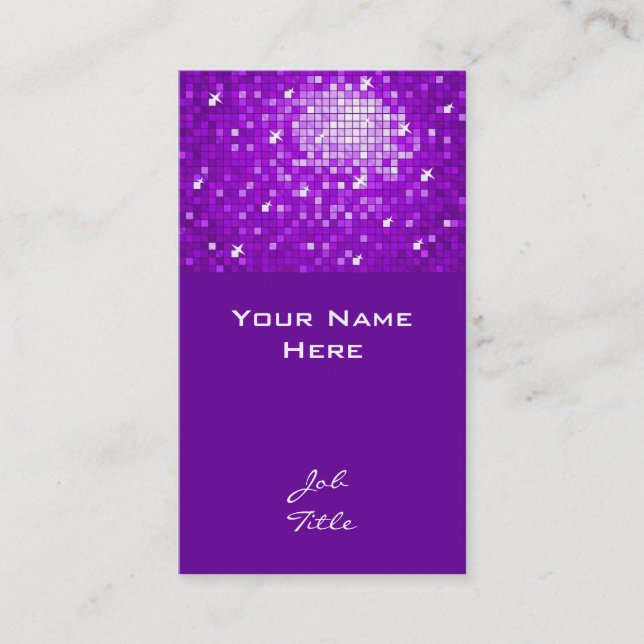 Disco Tiles Purple business card top (Front)