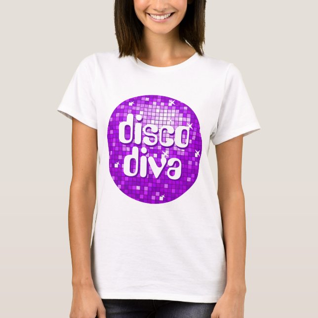 Disco Tiles Purple 'disco diva' spaghetti top (Front)