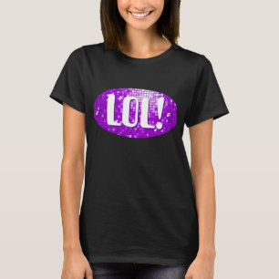 Disco Tiles Purple 'LOL!' t-shirt black