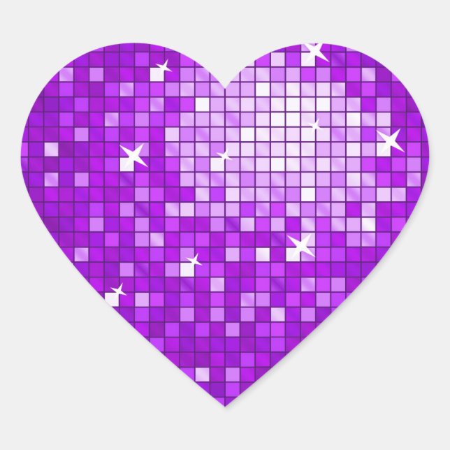 Disco Tiles Purple sticker heart (Front)