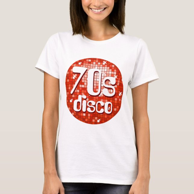 Disco Tiles Red '70s Disco' spaghetti top white (Front)