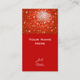 Disco Tiles Red business card top
