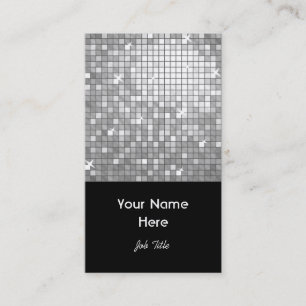 Disco Tiles "Silver" business card black portrait