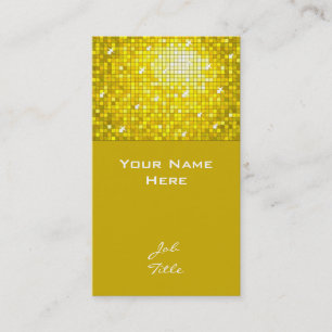 Disco Tiles Yellow business card top