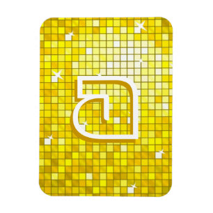 Disco Tiles Yellow monogram premium magnet