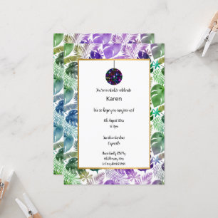 DISCO TROPICAL BALL BIRTHDAY INVITATION