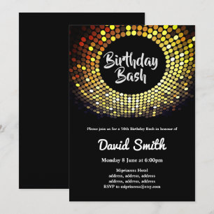 disco, vintage, dance birthday bash invitation