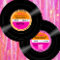 Disco Vinyl Record Pink Orange Stripes Wedding