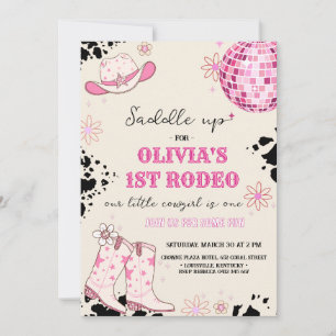 Disco Western First Birthday Invitation