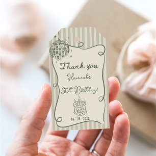 Disco Whimsical Hand Drawn Funky 30th Birthday Gift Tags